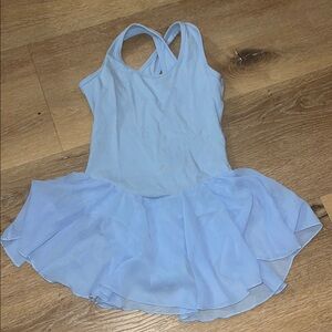 Blue Ballet Dance Costume with Flowing Skirt